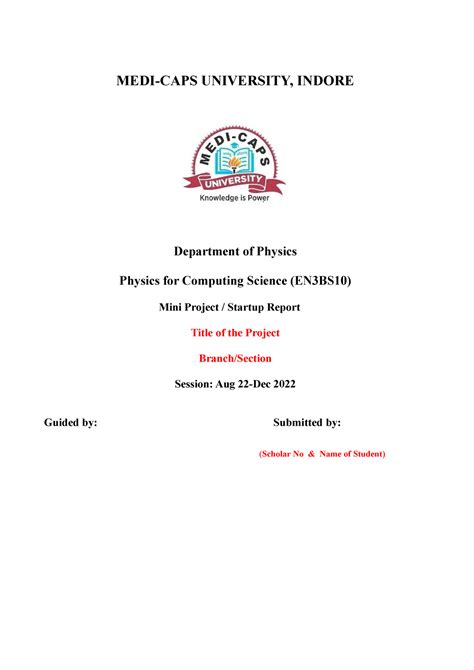 PCS mini project format - MEDI-CAPS UNIVERSITY, INDORE Department of ...