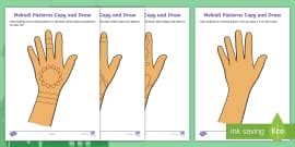 Mehndi Patterns Pencil Control Worksheets (teacher made)