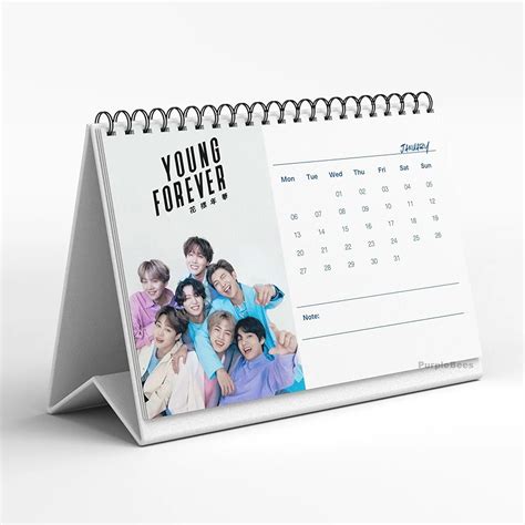 Buy BTS Desk Calendar with Notes section with BTS Photos for Army Fans ...