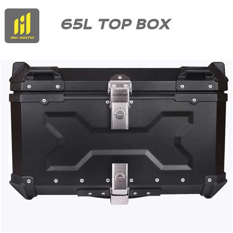 MH Aluminium 65L Black Top box Without Backrest – AH Helmets