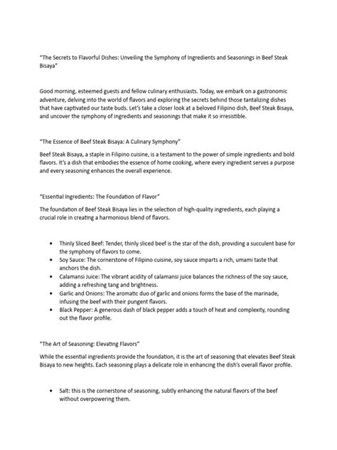 Informative Speech | PDF | Beef | Sauce