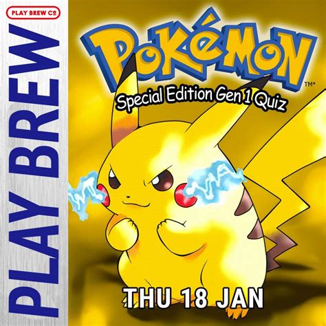 Pokemon (Gen 1) Quiz, Play Brew Taproom, Middlesbrough, 18 January to ...