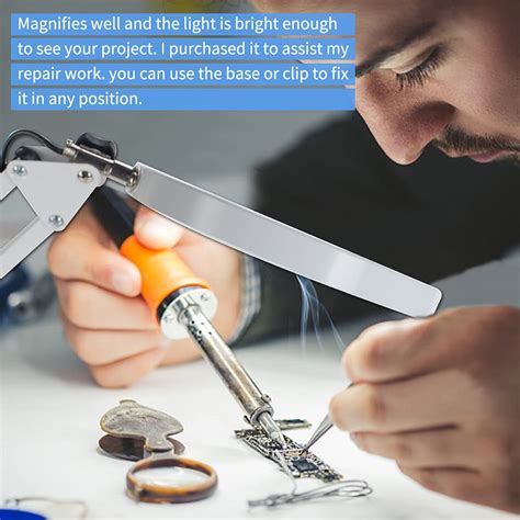 Magnifying Glass with Light and Stand, KIRKAS 2-in-1 Stepless Dimmable ...