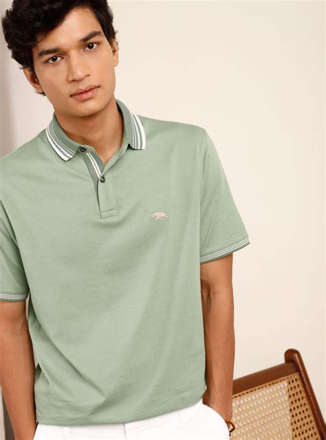 Buy Faded Fern Polo | Casual Green Solid Polos & Tees for Men Online ...