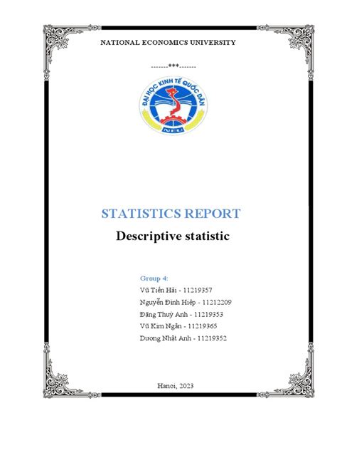 Image result for Descriptive Statistics Report