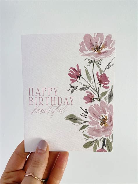 Watercolor Floral Happy Birthday Greeting Card | Birthday card drawing ...