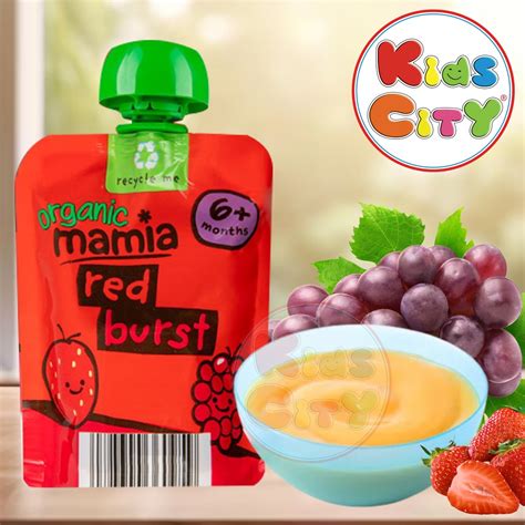 Organic Mamia Baby Food Pouch, Red Burst Pouch (6m+) - 90g – KidsCity.in