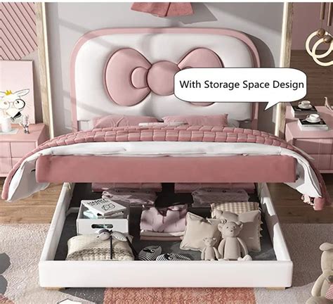 Bow Ribbon Kids Upholstered Bed – On Wood Products