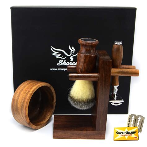 Grooming Shaving Set For Men, Double-sided Safety Razor, Pure synthetic ...