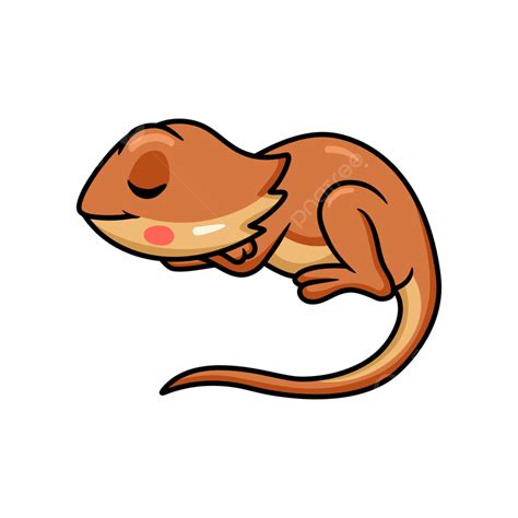 Dibujos Animados Lindo Pequeño Dragón Barbudo Durmiendo PNG , Descanso ...