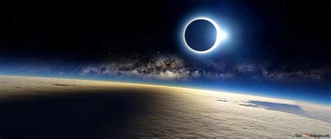 In cloudy weather, the lights of the full moon leak out of the dark 2K wallpaper download