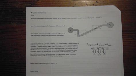 Image result for Manometer Equation
