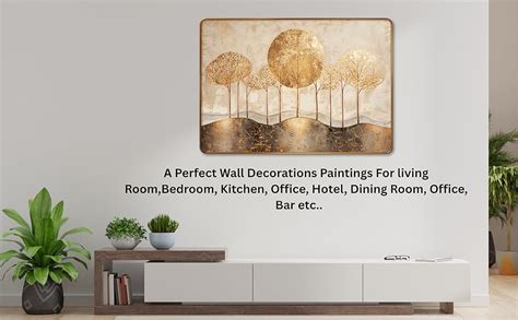 Livin'luxe paintings Golden Trees modern art Premium Sparkle Lamination ...