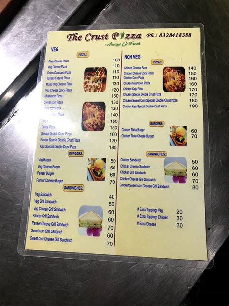 Menu at The Crust Pizza, Hyderabad