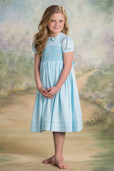 dress design for Bella Blue | Smocked baby dresses, Girls blue dress ...
