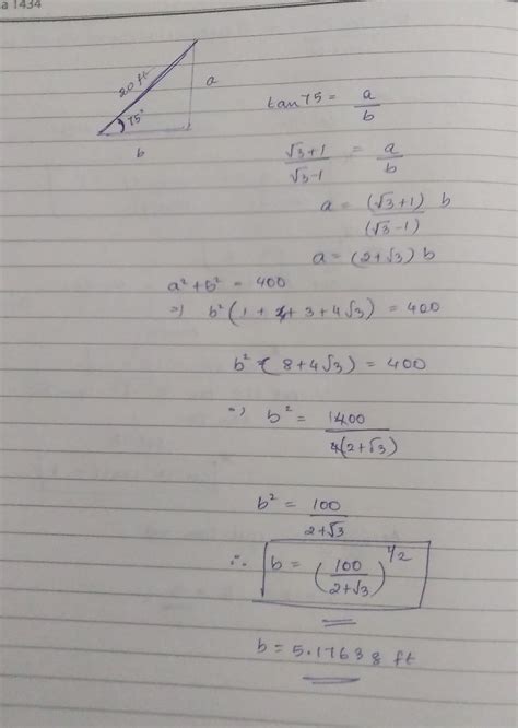 A ladder that is 20 ft. long is leaning against the side of a building ...