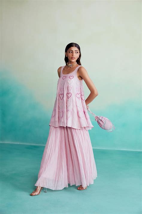 Festive hand embroidered Kurta & Sharara set – The right cut store