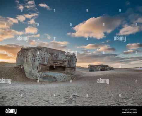 Bunker from WW2 on a Danish beach in Thyboroen, Denmark Stock Photo - Alamy