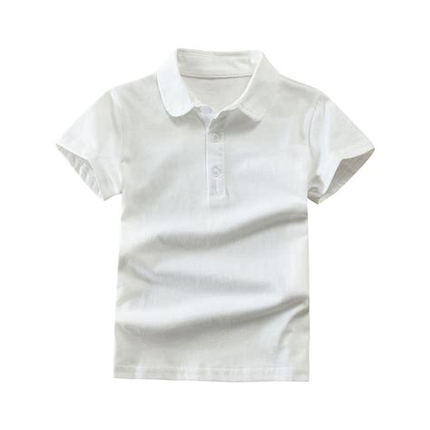 Boys Golf Shirts Cotton Short Sleeve Collared Tops Toddlers Kids Active ...