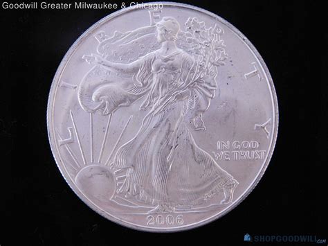 1oz Fine Silver Walking Liberty One Dollar Coin 2006 Loose ...