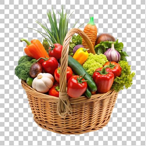 Basket full of vegetables isolated on transparent background | Premium ...