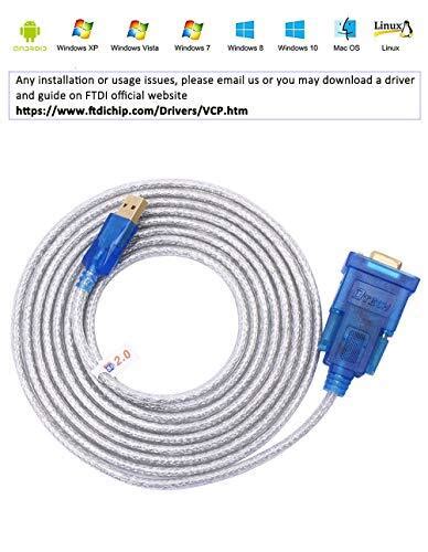 DTech USB to Serial Adapter 10 ft, USB to RS232 DB9 | Ubuy India