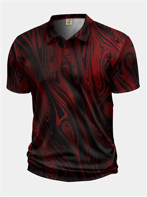 Moisture Wicking Golf Polo 3D Gradient Abstract Stripes | hardaddy