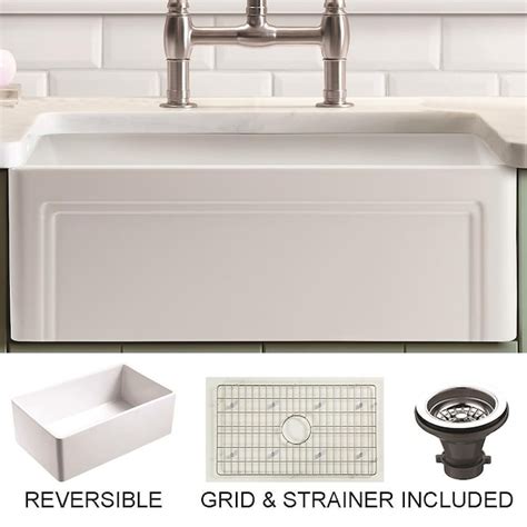 Empire Industries Olde London Farmhouse Apron Front 27-in x 18-in White ...