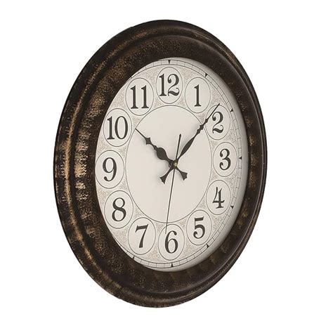 Buy CHRONIKLE Classic Round Analog Wooden Case English Numbers Wall ...