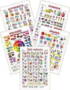 Spectrum Educational Wall Charts (Set of 5) :(Hindi Varnamala, English ...