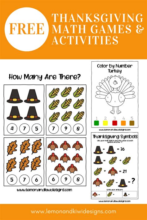 Image result for Free Printable Thanksgiving Math Worksheets