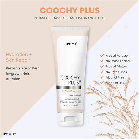 Buy Coochy Plus Intimate Shaving Cream FRAGRANCE FREE For Pubic, Bikini ...