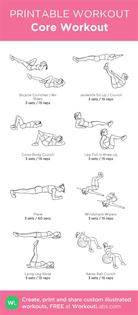 Printable Core Workout 的图像结果