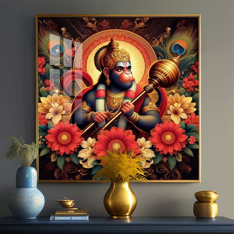 God Hanuman Premium Acrylic Square Wall Art - The Next Decor