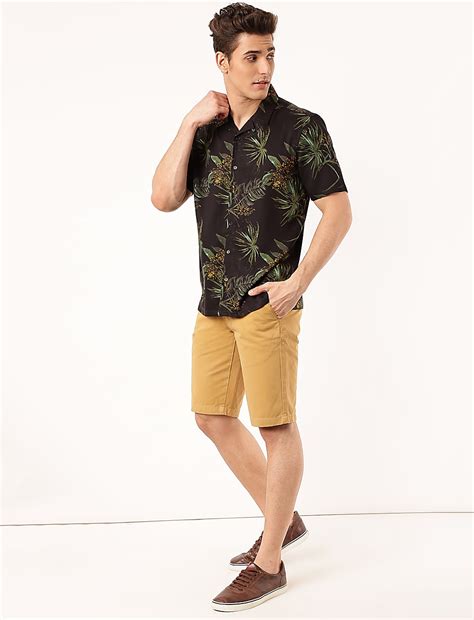 Pure Viscose Printed Spread Collar Shirt