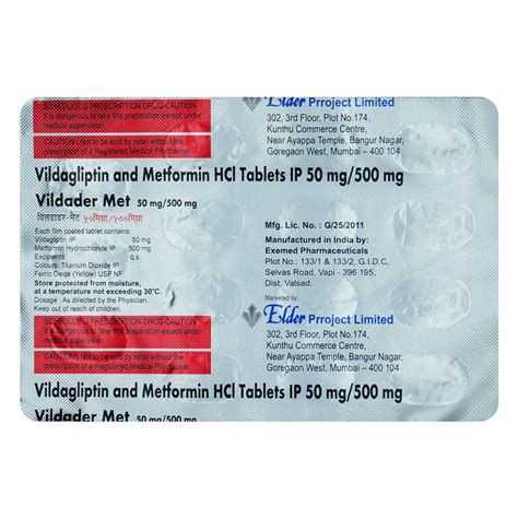 Vildader Met 50 mg/500 mg Tablet | Uses, Side Effects, Price | Apollo ...