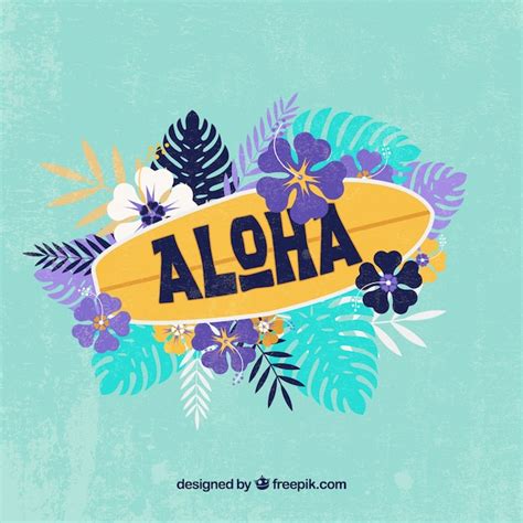 Aloha tavola da surf | Vettore Premium