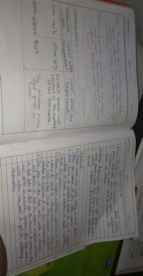 To study the reaction between iron filings and copper sulphate solution ...