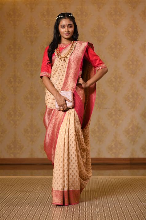 Beautiful Georgette saree in reverse mermaid style – Drape Divaa