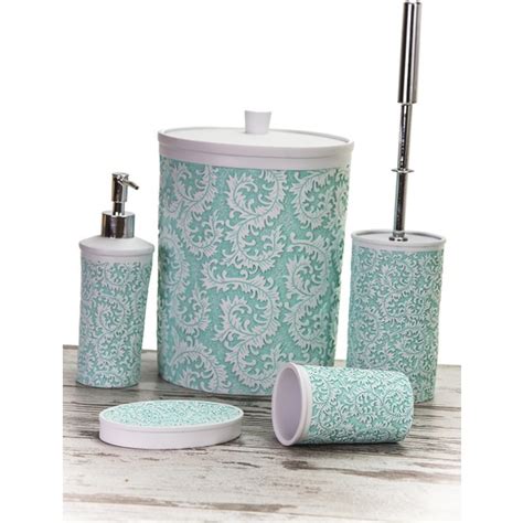 Mukko Home Polyester 5 Parça Banyo Seti / Yaprak Turkuaz Fiyatı
