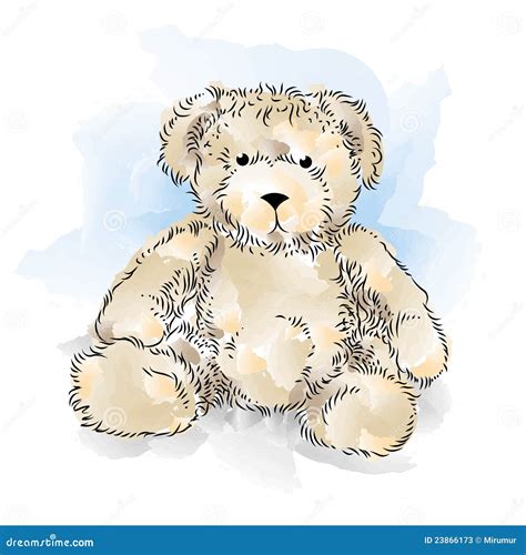 Drawing Teddy Bear stock vector. Illustration of soft - 23866173