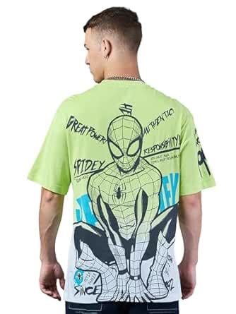 Bewakoof Official Marvel Merchandise Men's Ombre Oversized Fit Half ...