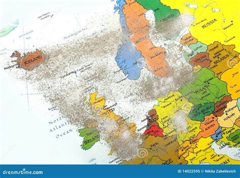 Europe Map with Volcano Dust Stock Image - Image of business, airplane: 14022595