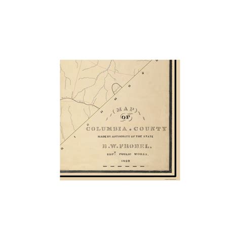 Historic County Map - Columbia County Georgia - Frobel 1869 - 23 x 23 ...