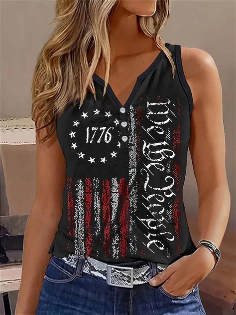 Débardeur Camisol Patriotique pour Femmes Drapeau Quotidien Élégant ...