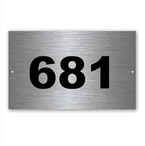 Hotel Room Name Number Plate. - 681| Silver Brushed Type Acrylic Fixed ...