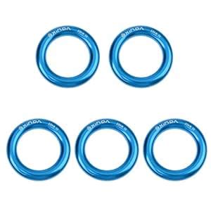 5X Large Blue 22KN Rappel Ring for Rock Climbing Caving Rescue Tree ...