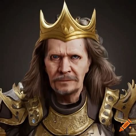 Image of an alpha king with crown and jewels on Craiyon