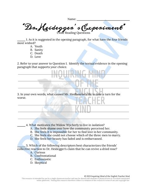 "Dr. Heidegger's Experiment" by Nathaniel Hawthorne Close Reading ...