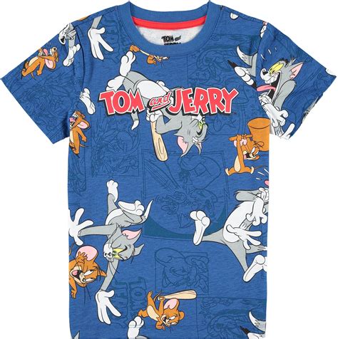 Boys Tom and Jerry Short Sleeve Crewneck T-Shirt - Little and Big Boys ...